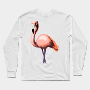 Cute Flamingo Drawing Long Sleeve T-Shirt